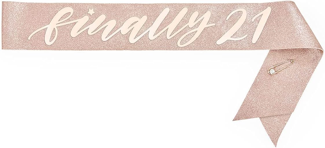 xo, Fetti Finally 21 Sash + Tiara Kit | Rose Gold Birthday Party Decorations, RIP Fake ID, Finally Legal, 21st Bday Girl