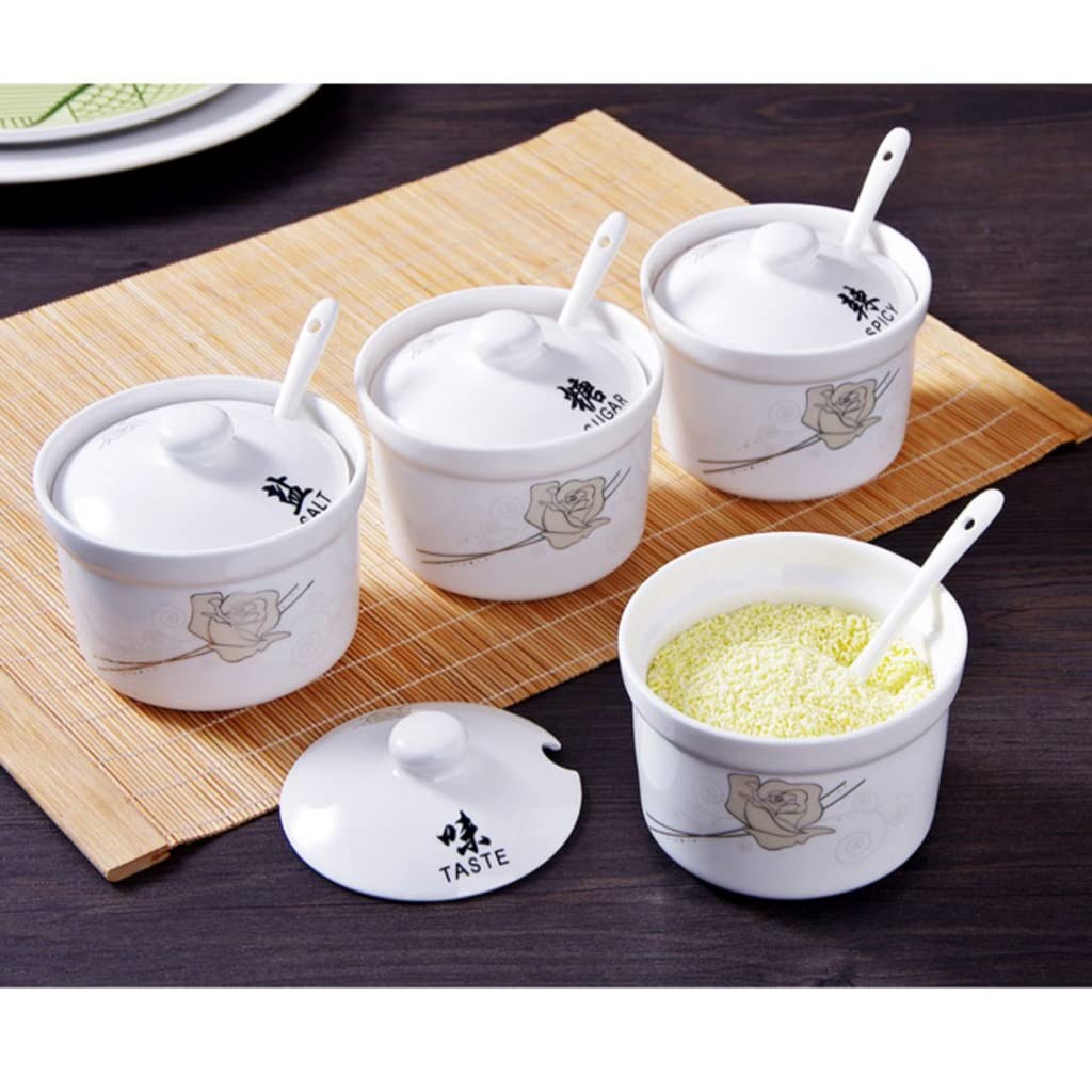 Set di Bottiglie per condimenti, Barattolo per condimenti in Ceramica con Coperchio, Creativo, Rotondo, per la casa, Barattolo per condimenti, Scatola per condi,Photo Colore S