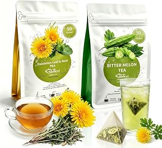 SAMCCI Bitter Melon & Dandelion Leaf & Root Tea Bags Bundle - 2-Pack | Botanical Care & Balance, Enjoy Clean Bitter Melon Alongside Earthy Dandelion Root For Daily Herbal Balance