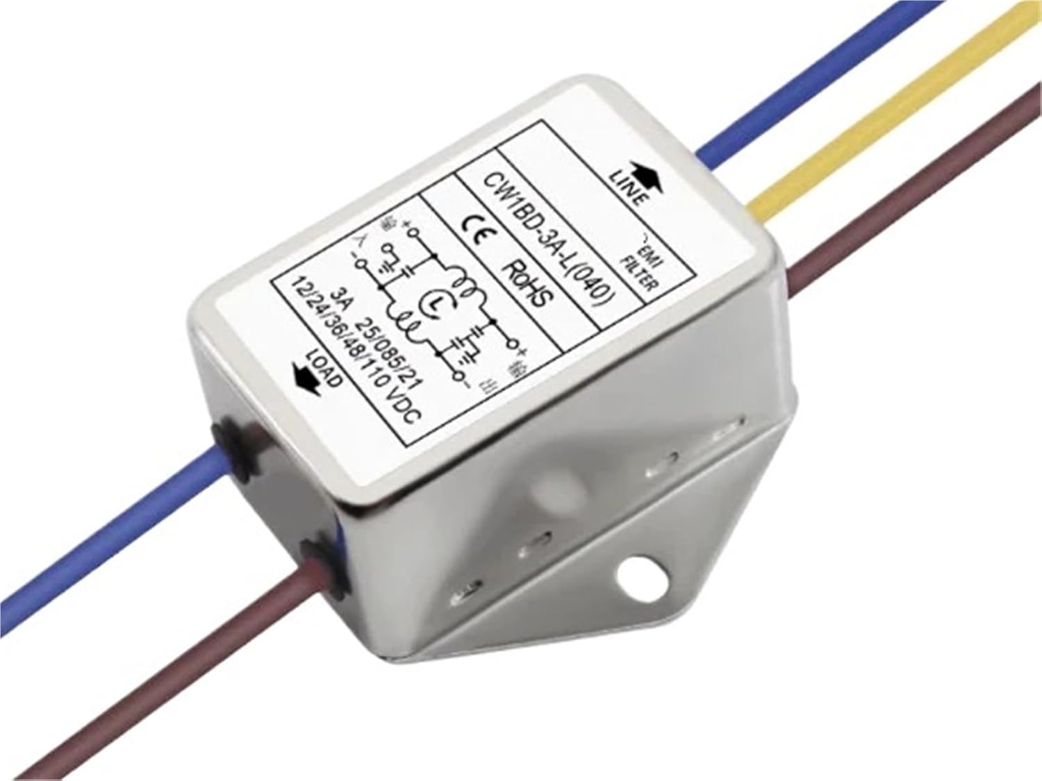 CW1BD-3A-L (040) Lead Type 3A EMI Filter DC12V24V48100V10A20A20A Single and Double Section Power Purification Lead