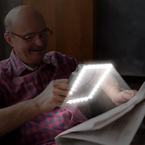 Miniatura 9 de NZQXJXZ Lupa con luz, 36 luces LED ajustables para lectura, proporciona área de visualización de página completa para trabajo cercano, personas de