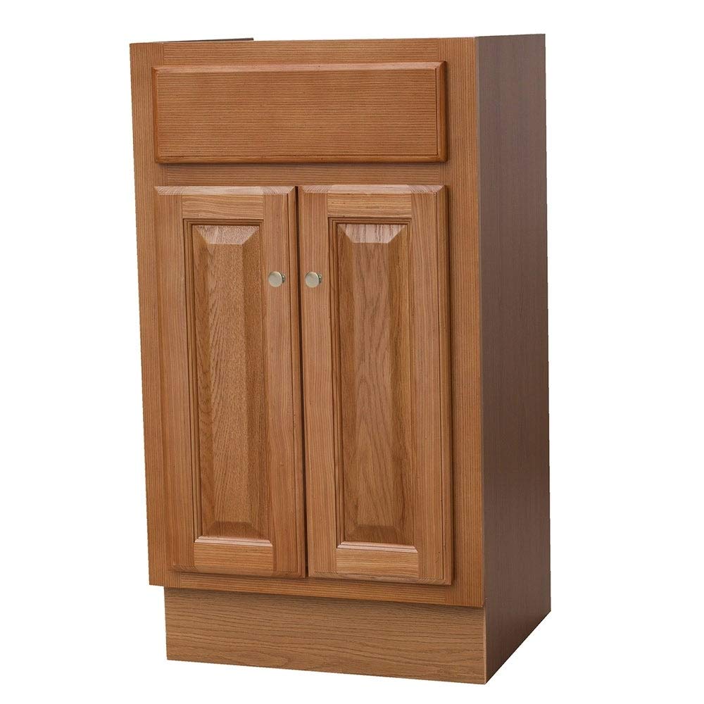 GHI Small Honey Amber Raised Panel 18x16 Bathroom Vanity