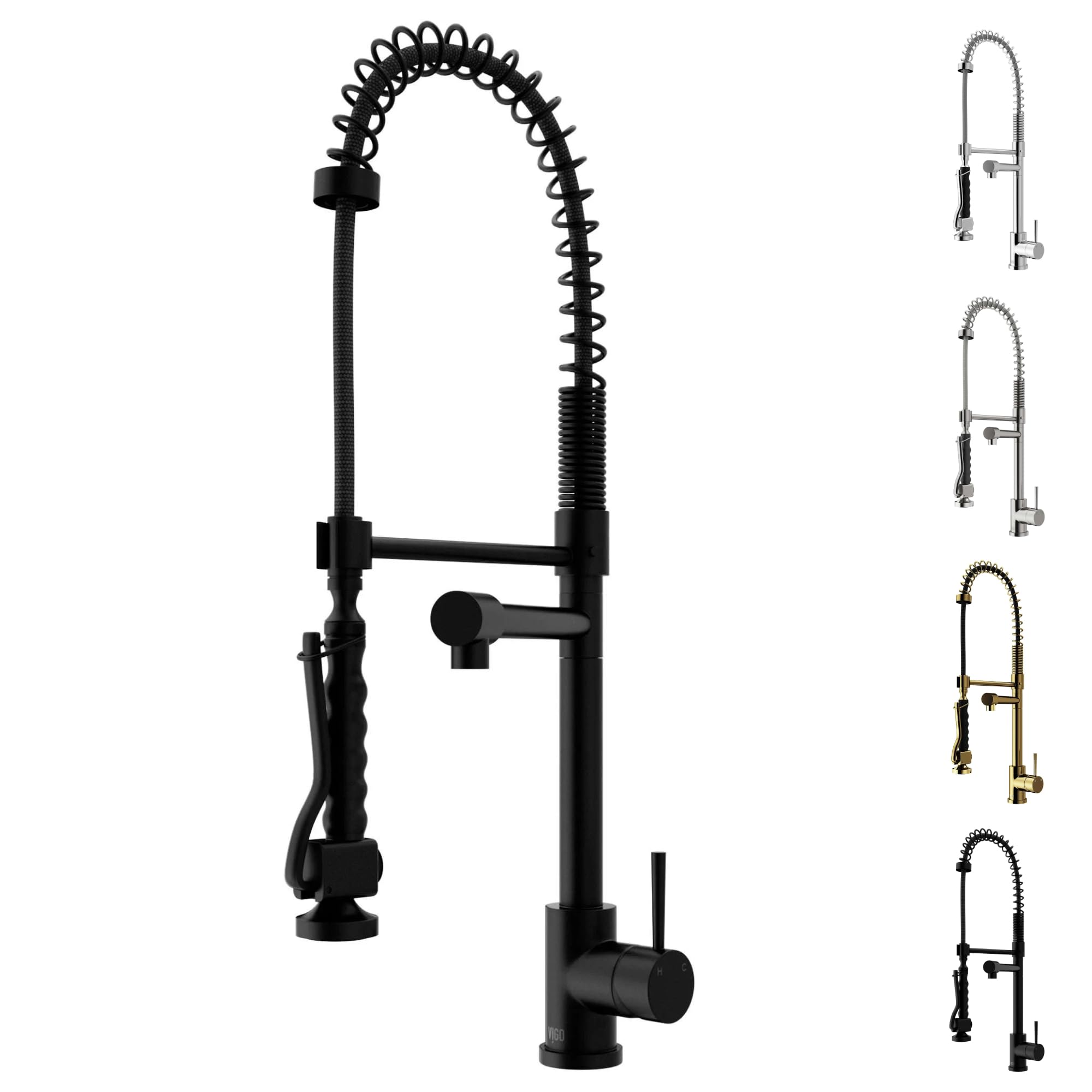 VIGO Zurich 27'' H Single Handle Pull-Down Sprayer Kitchen Faucet
