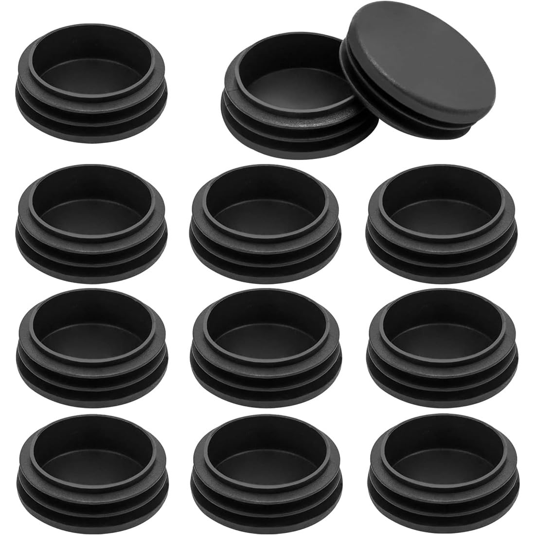 AVRUYPI 24 PCS Tubo RedondoTapas De Plástico, TapóN Interior Negro, Tapete Antideslizante, TapóN De Tubo, TapóN De Tubo Enchufable para Muebles De Mesa, Silla Y Cama, TapóN De Pie