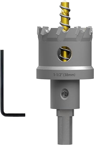 Sierra perforadora de carburo de tungsteno de 1-1/2" (38mm) Hoja de corte de metal resistente para acero inoxidable y metales duros Diseño afilado y