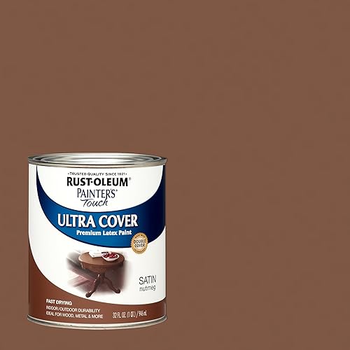 Miniatura 92 de Rust-Oleum Painters Touch, Ultra Cover 2X, 1994502 - Pintura de látex, color almendra, 1 cuarto de galón Almendra brillante