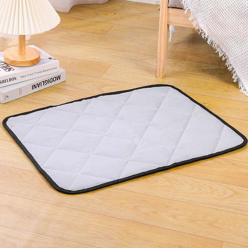 Chickwin Reusable Puppy Pads, Square Absorbent Puppy Training Pads Solid Color Washable Dog Training Pads, Non-Slip Large Pee Pads Dogs for Travel, Car, Home, Playpen (90x70cm(2Pack),Light Gray)