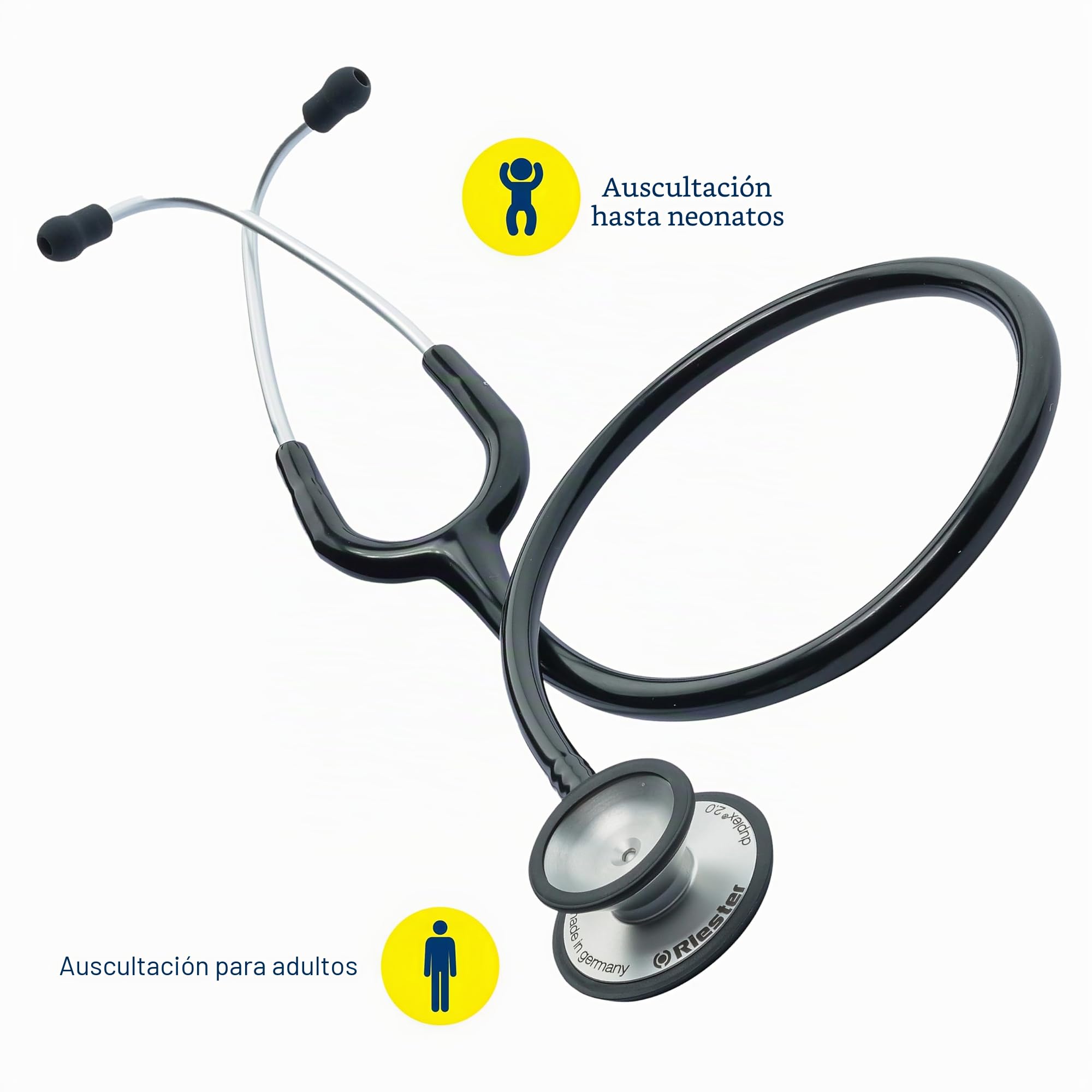 Riester 4001 – 01 – Duplex estetoscopio, aluminio, verkaufsfördernder del paquete, Negro