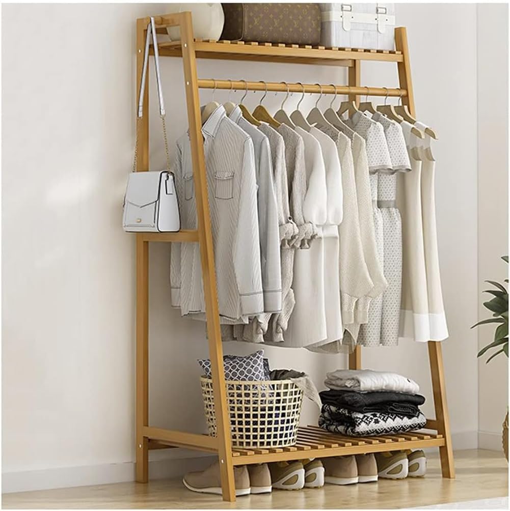 Porte-manteau en bambou pour optimiser les petits espaces et ranger les vêtements suspendus