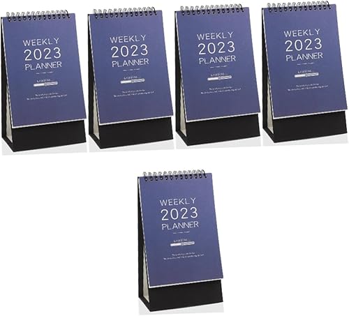 STOBOK 5pcs 2023 Desk Calendar Mini Desktop Calendar Home Supply Portable Calendar Mini Tent Decor Desk Flip Calendar Desk Standing Calendar 2023