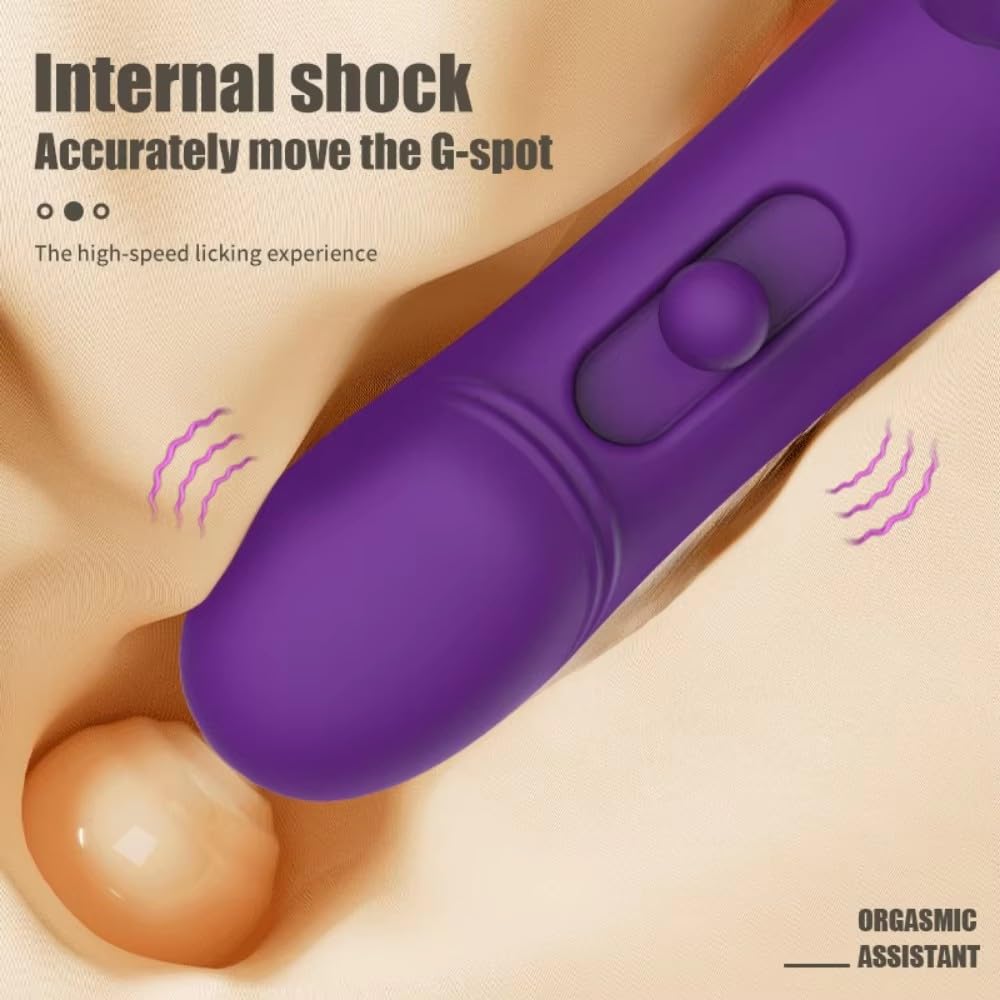 Dildo Vibrator Sex Spielzeug für die Frauen, 3 IN 1 Vibratorensets G-Punkt Anal Stimulator, Paare Massagestab Sexspielzeug, für Sie Klitoris Stimulator (Rot)