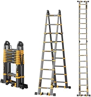 Compact Aluminum Telescoping Ladder - Multipurpose Mighty? Telescoping Ladders for Attic, Stairs & Rooftops? - Portable Heavy? Duty Telescopic Extension Ladder, Load 200kg (Size : 2.1m+2.1m/