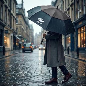 URBNLIVING 120cm Golf Umbrella – Large Windproof Double Canopy, Automatic Open, 8-Rib Storm-Resistant Umbrella for Travel & Outdoor Use