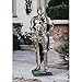 Design Toscano King's Guard Medieval Decor Half Scale Knight Armor Gothic Statue, 39 Inch Tall, Cast Stone Resin, Metallic Finish with Faux Stone Base