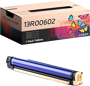 Compatible for Xerox 13R00602 Drum Unit Work for Xerox DocuColor 240 DocuColor 242 DocuColor 250 DocuColor 252 Printers, with Chip, High Yield 80000 Pages, Clear Printing Yellow