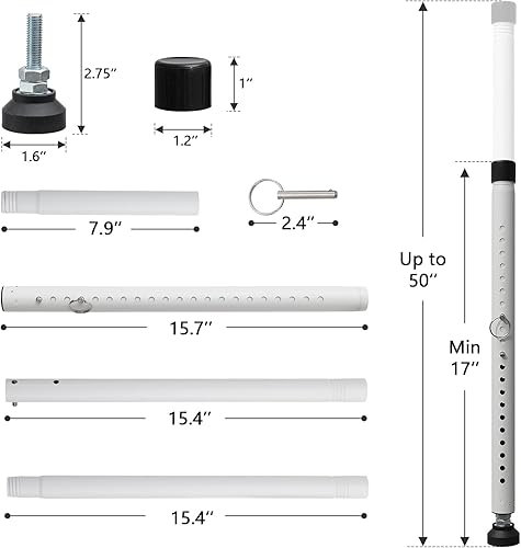 Miniatura 5 de BeBecome Barra de seguridad para puerta corrediza, barra de seguridad ajustable de 17 a 50 pulgadas para puerta de patio con puntas de goma,