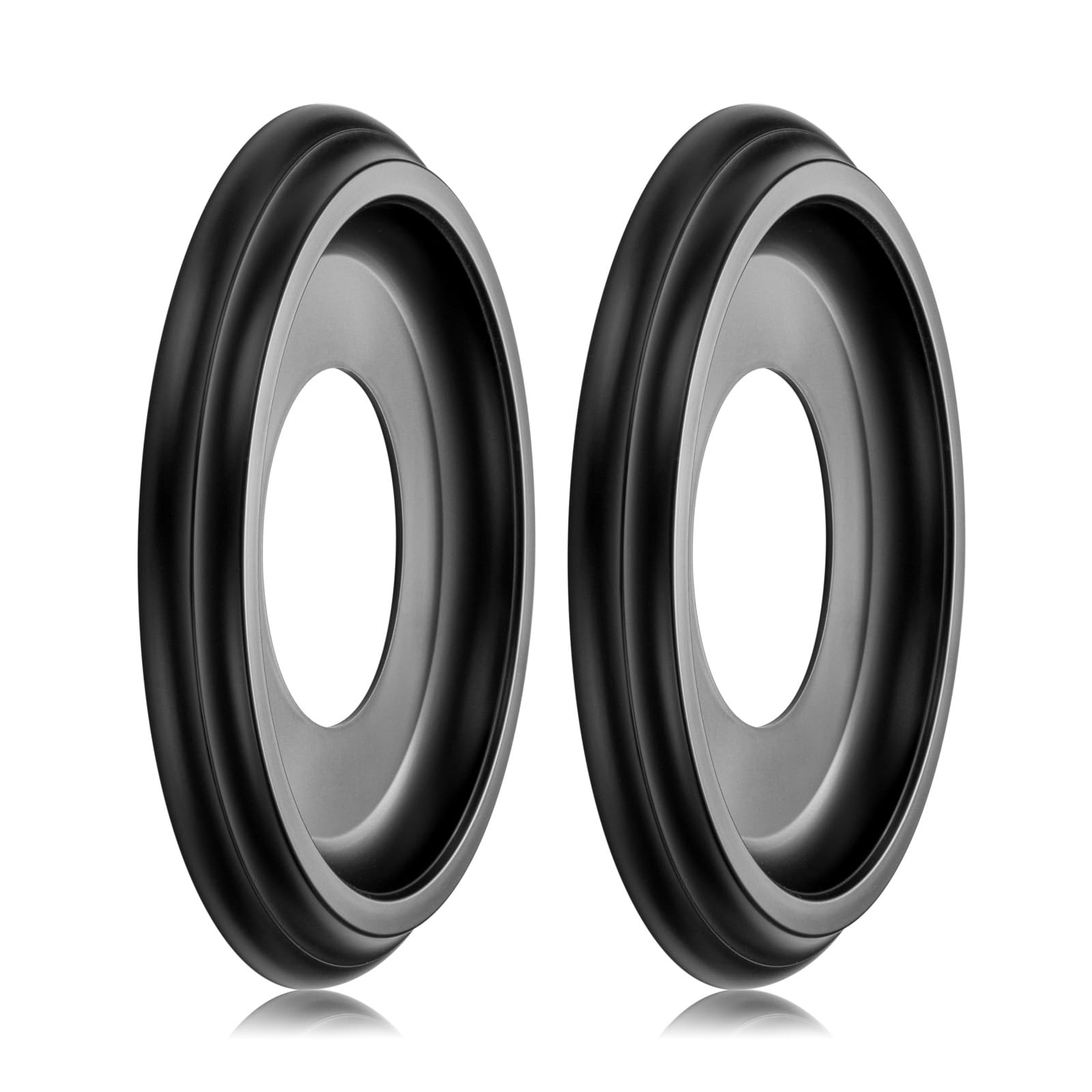 2 Packs Molded Nylon Ceiling Medallion for Light Fixtures and Ceiling Fans,9.8"OD x 4"ID x 0.94"P (Fits Canopies up to7-1/4") (Black)