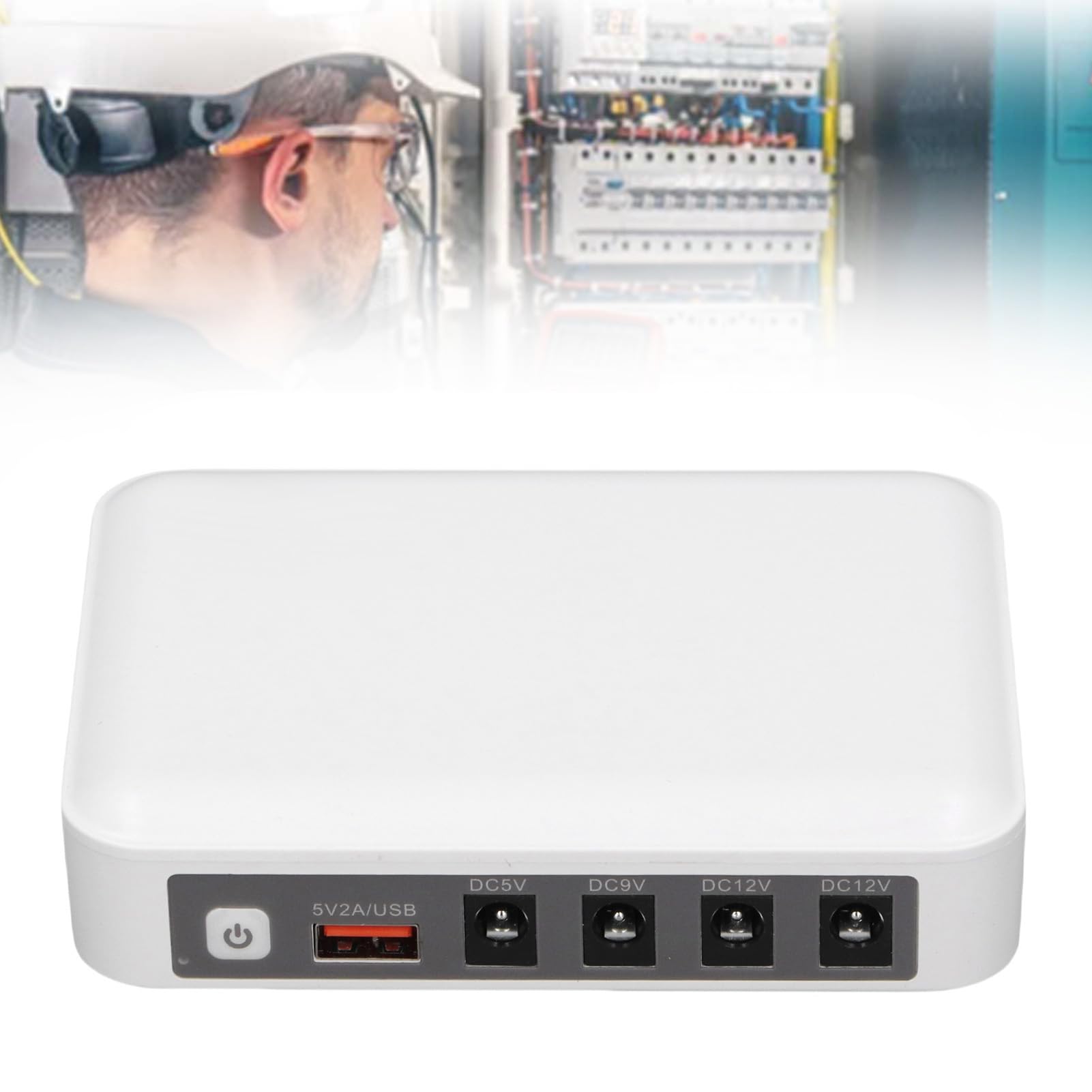 Mini Ups, Alimentation d'alimentation sans Interruption 6000mAH Batterie de Secours Home Small Ups with Sortie USB 5V DC 9V 12V Protecteur Compact pour Le Moderne du Routeur WiFi (Plug UE 220V)