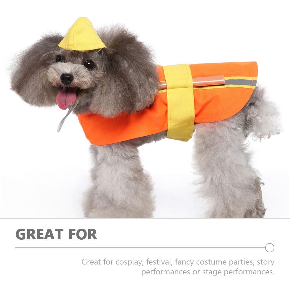 Toyvian Engineer Appearance Dog Costume Adorable Puppy Clothes Lightweight Polyester Festival Party Pet Apparel for Dogs and Cats - Image 3