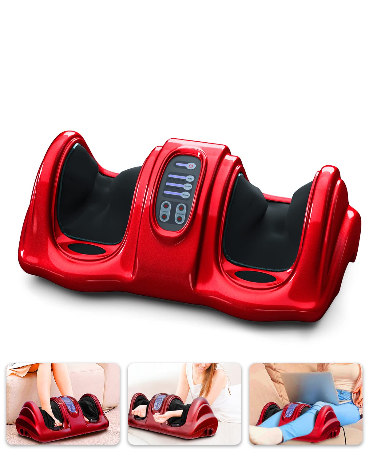 ARLIME Shiatsu Foot Massager with Remote, 4 Modes Deep Kneading Rolling, Leg Ankle & Calf and Feet Massage for Neuropathy, Pain Relief, Plantar