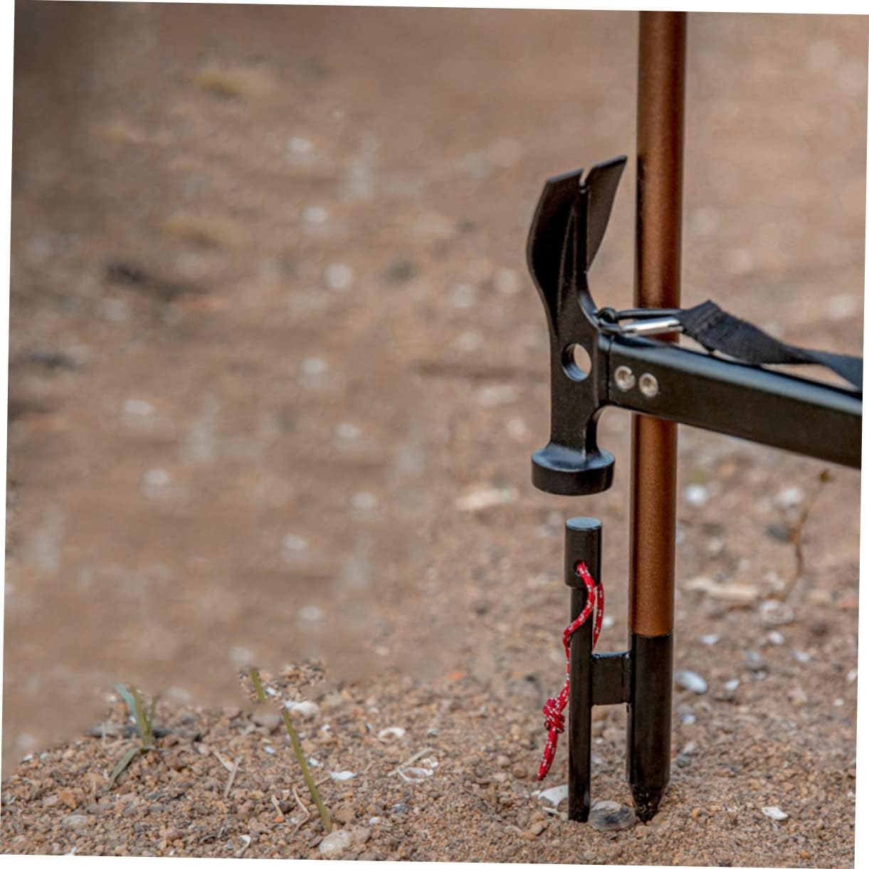 BESTonZON 1 Set Outdoor Folding Lamp Rack Lightweight Camping Lantern Stand with Double Hooks for Easy Use Hiking Fishing and Picnic Activities