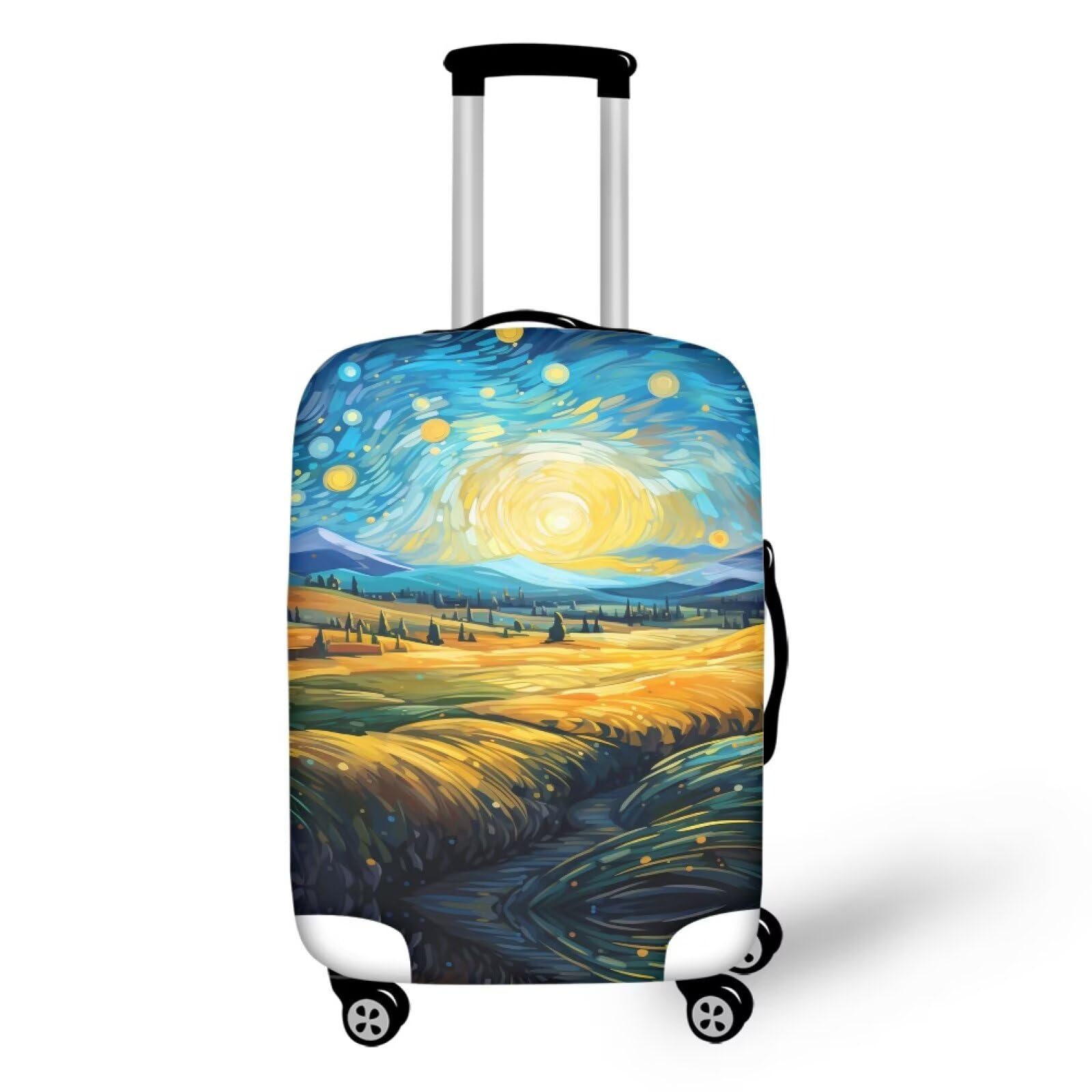 Ystardream Art Work Luggage Cover for Away Suitcases with Bottom Zipper Oil Painting Stretchable Luggage Protector Covers Machine Washable Suitcase Covers for Women Men Gifts XL