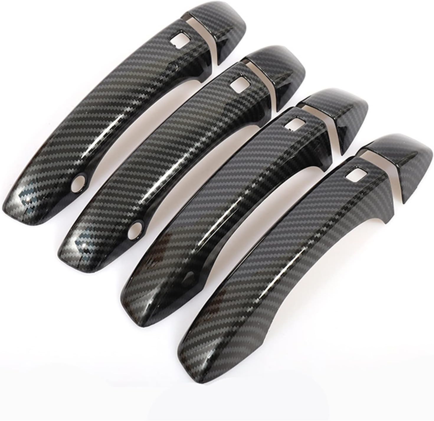 Protector Sticker For Audi Q7 4M 2016 Car Door Handle Decoration Cover ABS Carbon Fiber Sticker Doorknob Anti Scratch Trim Auto Accessories Exterior Handle (Color : Carbon Fiber)
