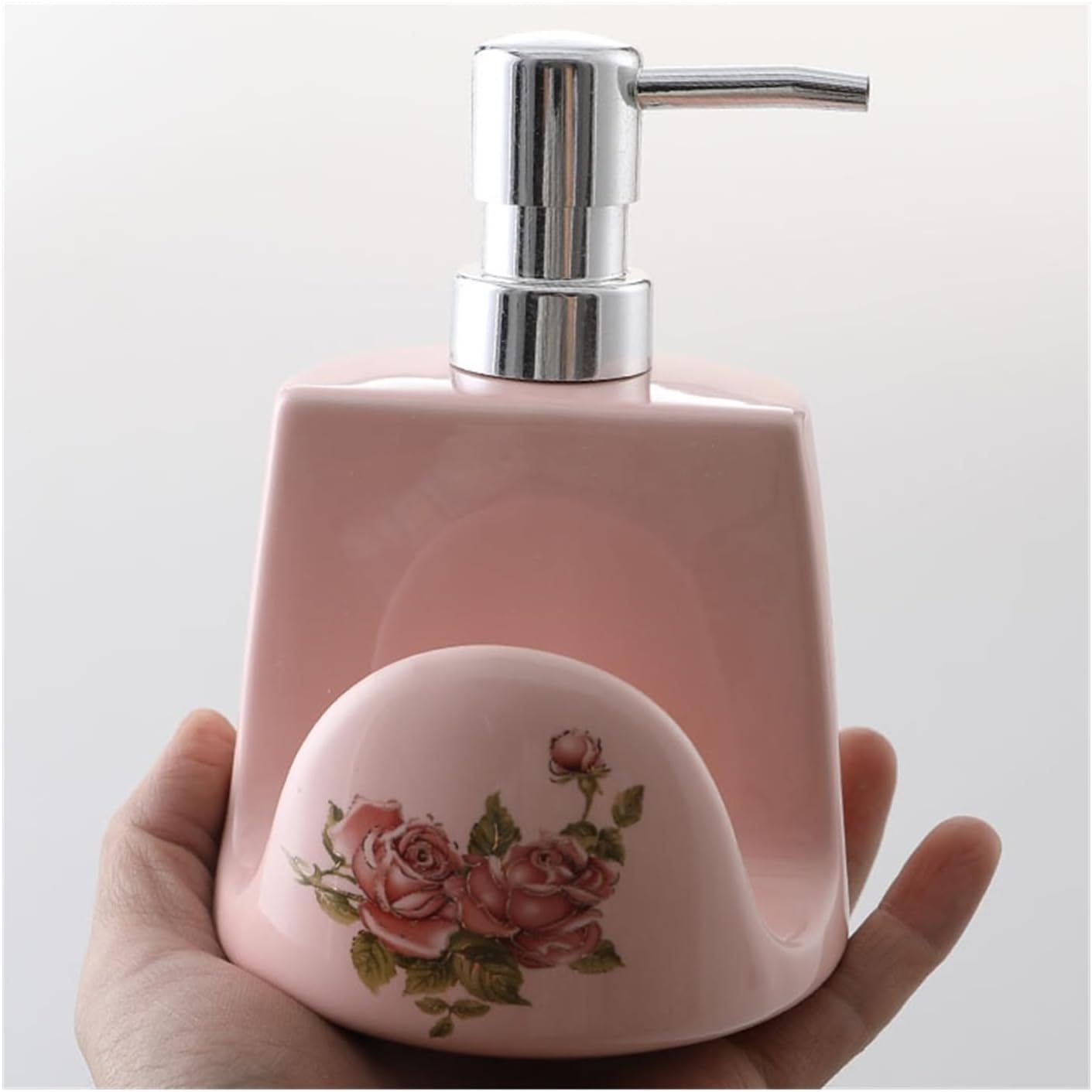 ソープディスペンサー ハンドソープディスペンサー バスルームソープディスペンサー ピンクソープディスペンサー スポンジホルダー付き