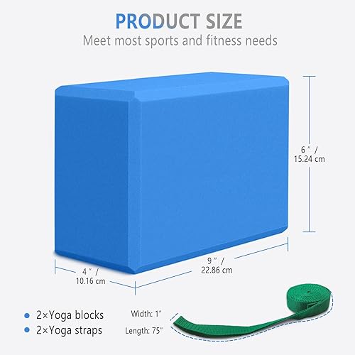 Miniatura 2 de 2 Pack 9‘’x6‘’x4‘’ Yoga Blocks with Stretch, Durable Yoga Foam Blocks, High Density & Non Slip Surface for Yoga, Pilates, Stretching, Dance, Ballet,
