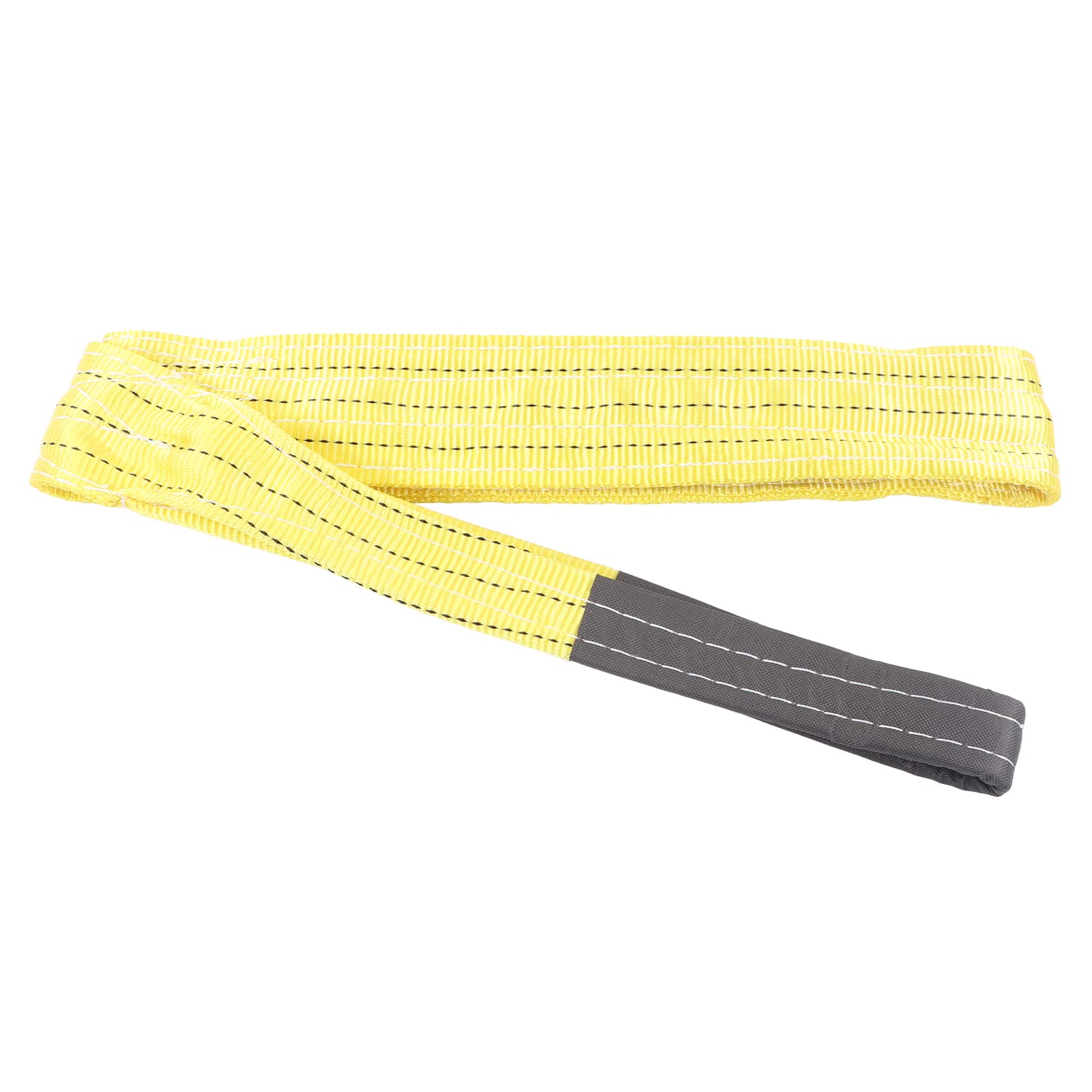 3T Flat Lifting Rope with Double Buckles Polyester Webbing Strap for Industrial Crane 2 Meters