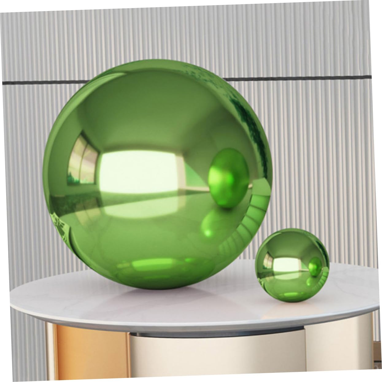 GALPADA Sfera Specchiata in Acciaio Inossidabile Verde Lucido Decorativa per Giardino Riflesso Brillante e Forma Sferica come Ornamento Esterno