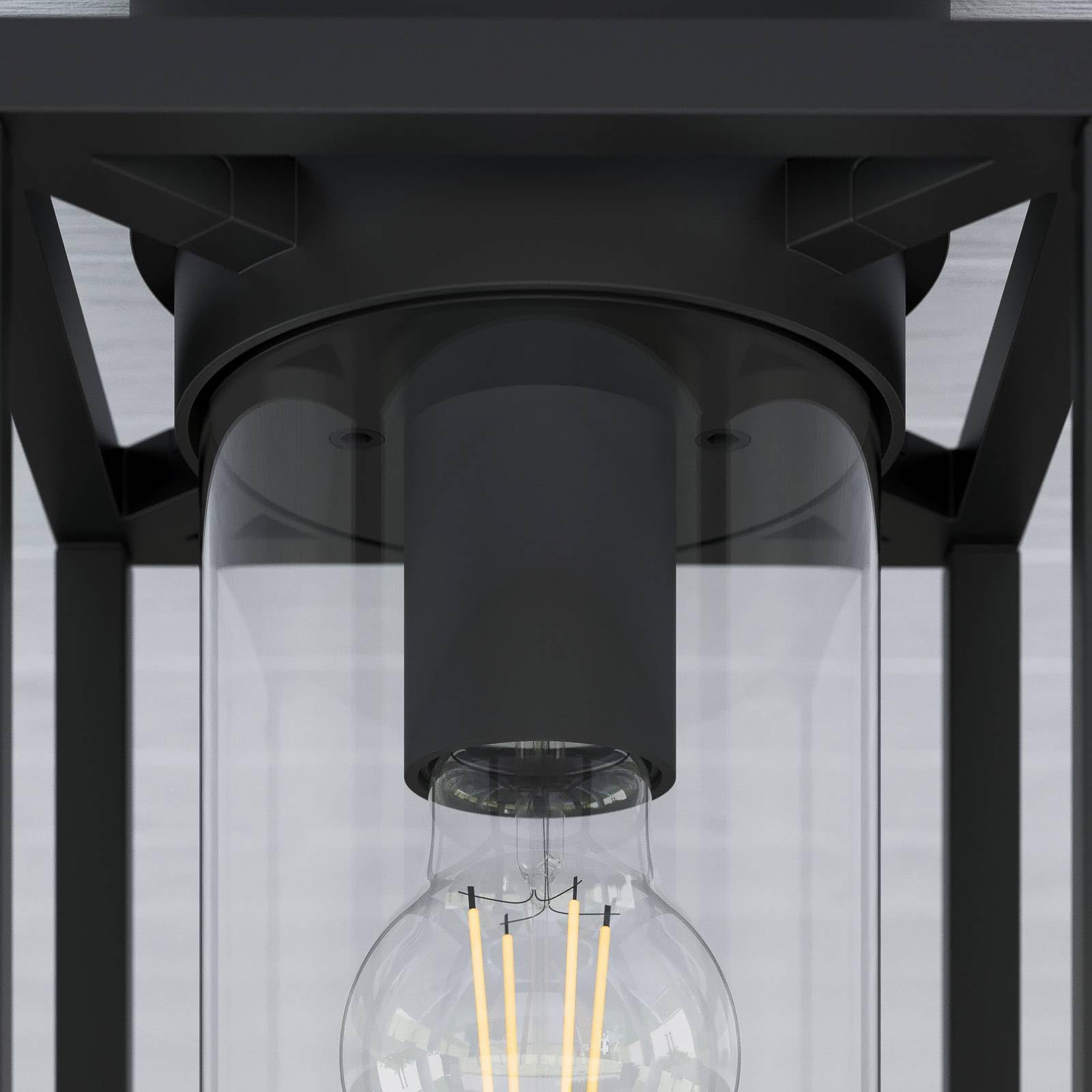 Lucande Deckenlampe Ferda (spritzwassergeschützt (Modern) in Schwarz aus Aluminium (1 flammig, E27) - Aufbau-Deckenleuchte Deckenleuchte Lampe