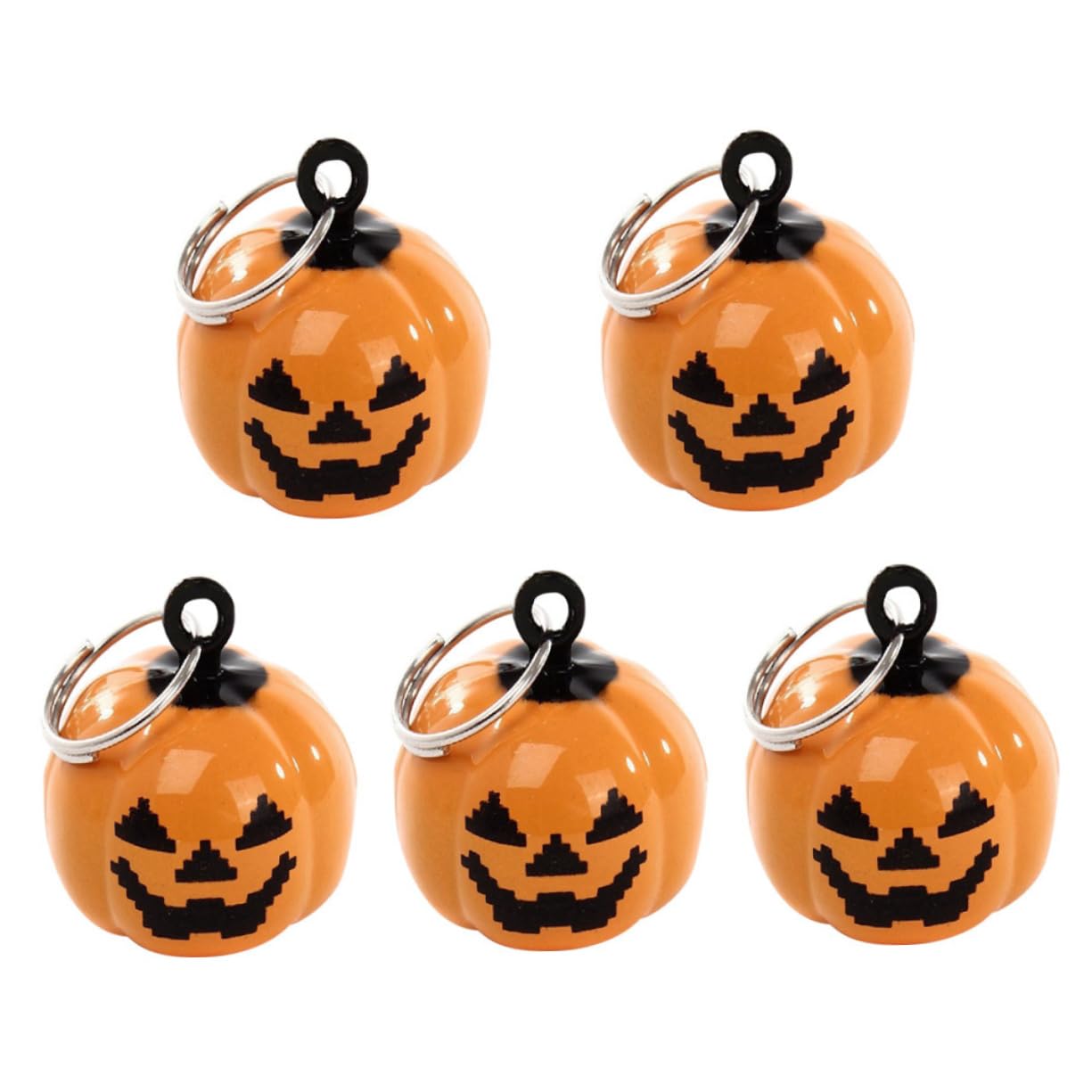 VANZACK Pumpkin Bells 4pcs Pet Bells Shape Cartoon Pendant Necklace Accessories