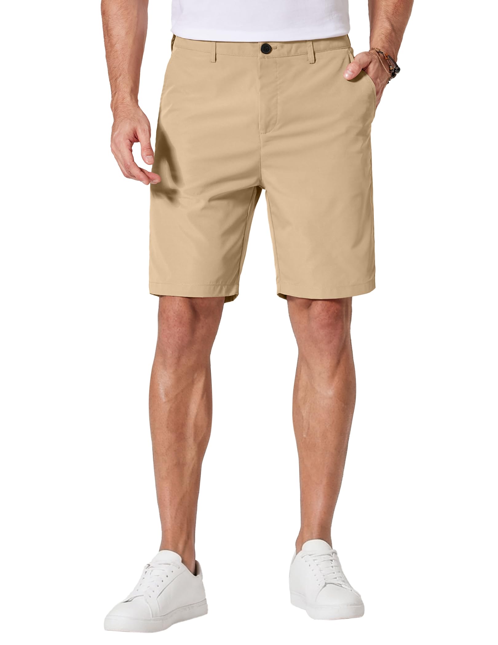 COOFANDY Men's Casual Shorts 9 Inch Flat Front Lightweight Summer Shorts