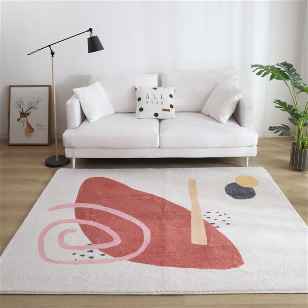 Tapis moderne salon géométrique gris et jaune 80x120cm pour chambre d'enfant
