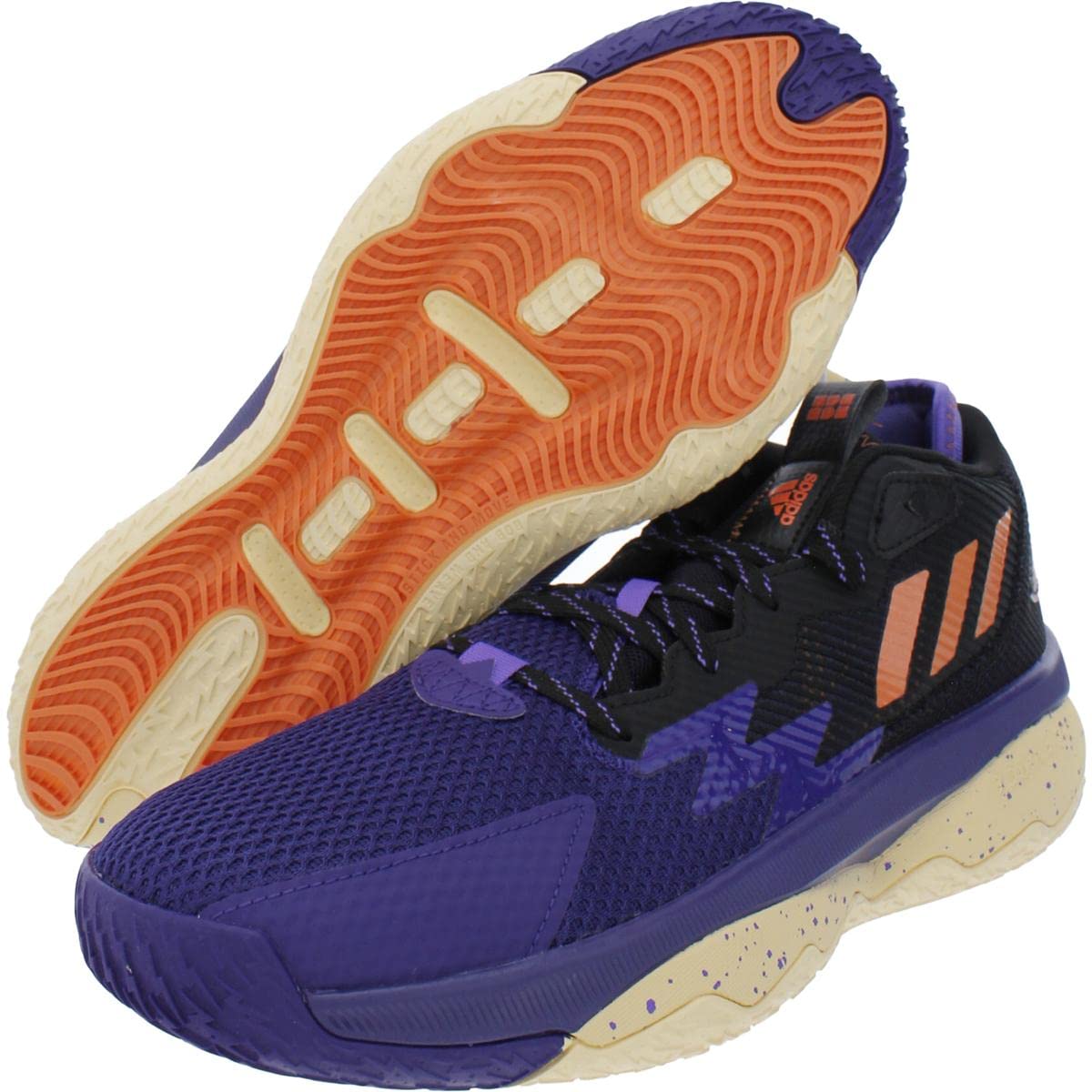 adidas Mens Dame 8 Basketball Athletic and Training Shoes Purple 9 Medium (D)
