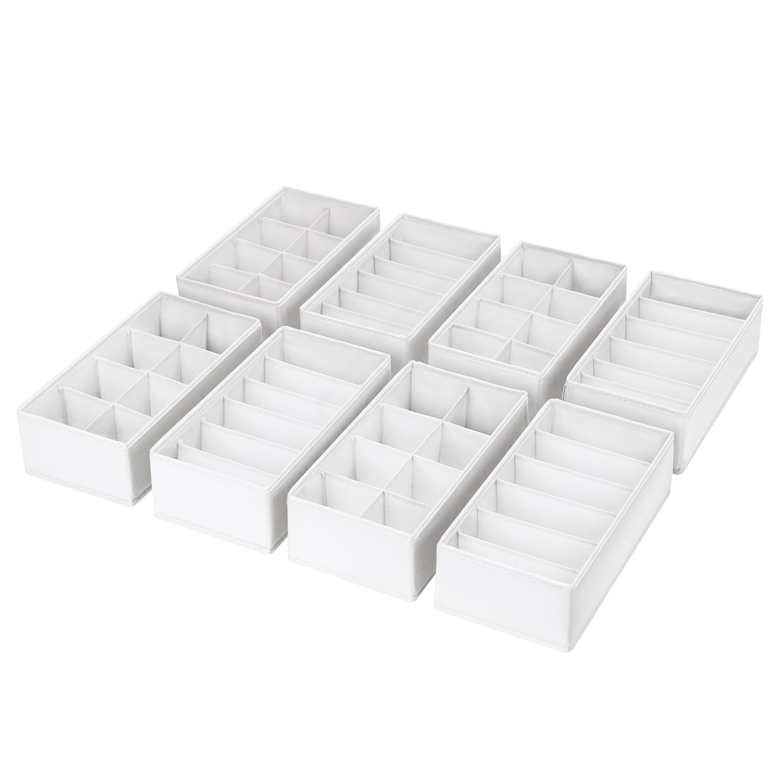 DIMJ Schubladen Organizer Schrank Organizer - 8er Set Pax Organizer, 30 x 15 x 9 cm Ordnungssystem für Kleiderschrank, Kinderkleidung, Socken, Wickelutensilien, Weiß