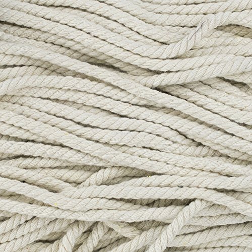Super Soft 3 Strand Twisted Cotton Rope (Off White, 1/4 Inch x 50 Feet)