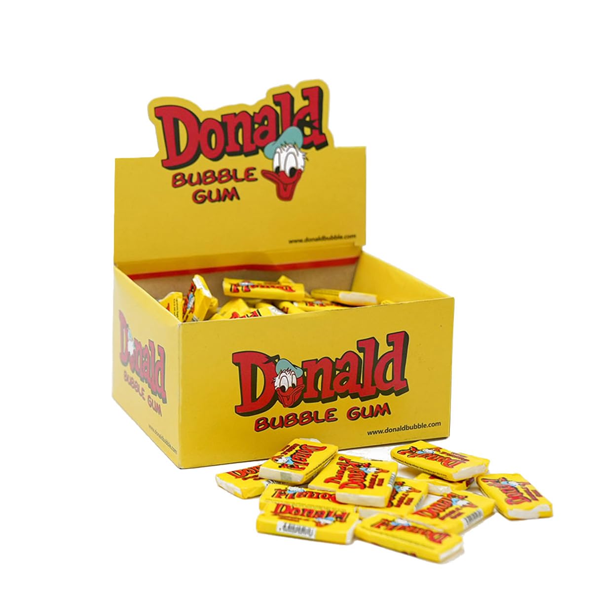 DONALD ML MAPLE LEAF Chewing Bubble Gum 100pcs/box The legend is back! Taste from Childhood, Sweet Retro Gift, Perfect Present for Men and Women (Yellow)