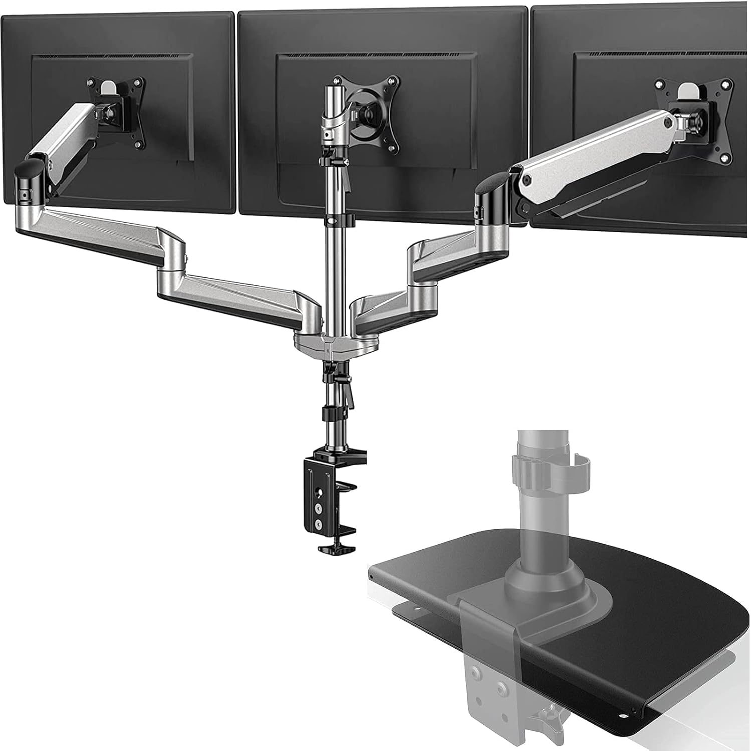 HUANUO Triple Monitor Stand & HUANUO Steel Monitor Mount