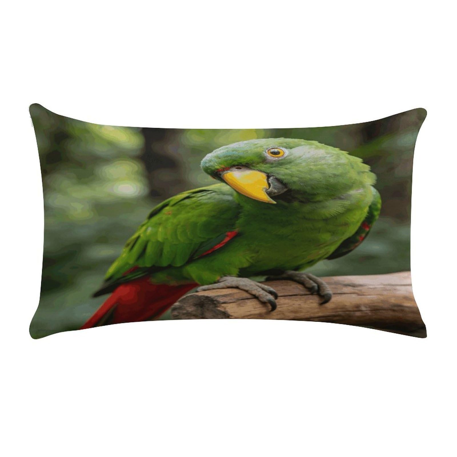 Fodpand Style Green Feathers Fixed Their Gaze Pillow Cases Set Of 1 Extra Soft Pillow Protectors With Hidden Zipper Perfect For Hotels, Guest Rooms,Bedroom 12X20 Inches Pillows Not Included