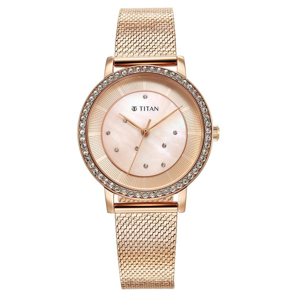 Titan Purple Style Up Quartz Analog Pink Dial Stainless Steel Strap Watch for Women-NS95236WM02 (B0CSZ6C662) Amazon Price History, Amazon Price Tracker
