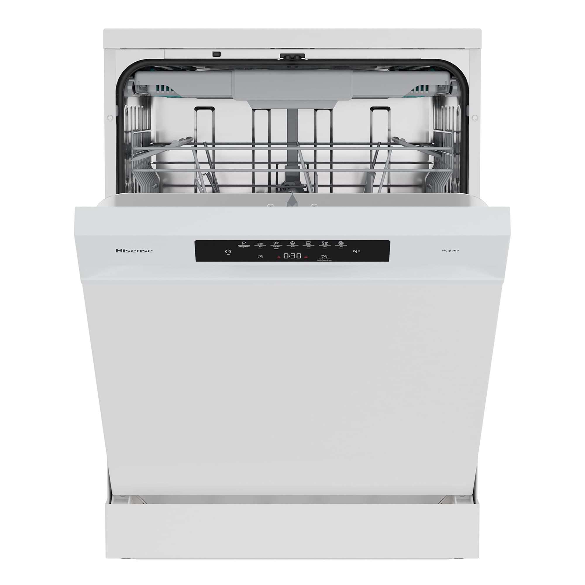 Hisense HS643B90W - Lavavajillas Clase B, 15 Servicios, Fondo 60cm, Secado Extra, Programa Automático, Tercera Bandeja, Programa Corto 1 hora, 15 Servicios, Aqua Protect System, Control Táctil, Blanco