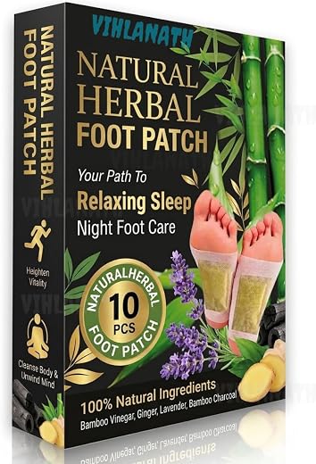 Premium Herbal Detox Foot patches 10 pads, Cleansing Toxin Remover Foot Pads, Pain Relief,Stress Relief Sleep Patch for De...