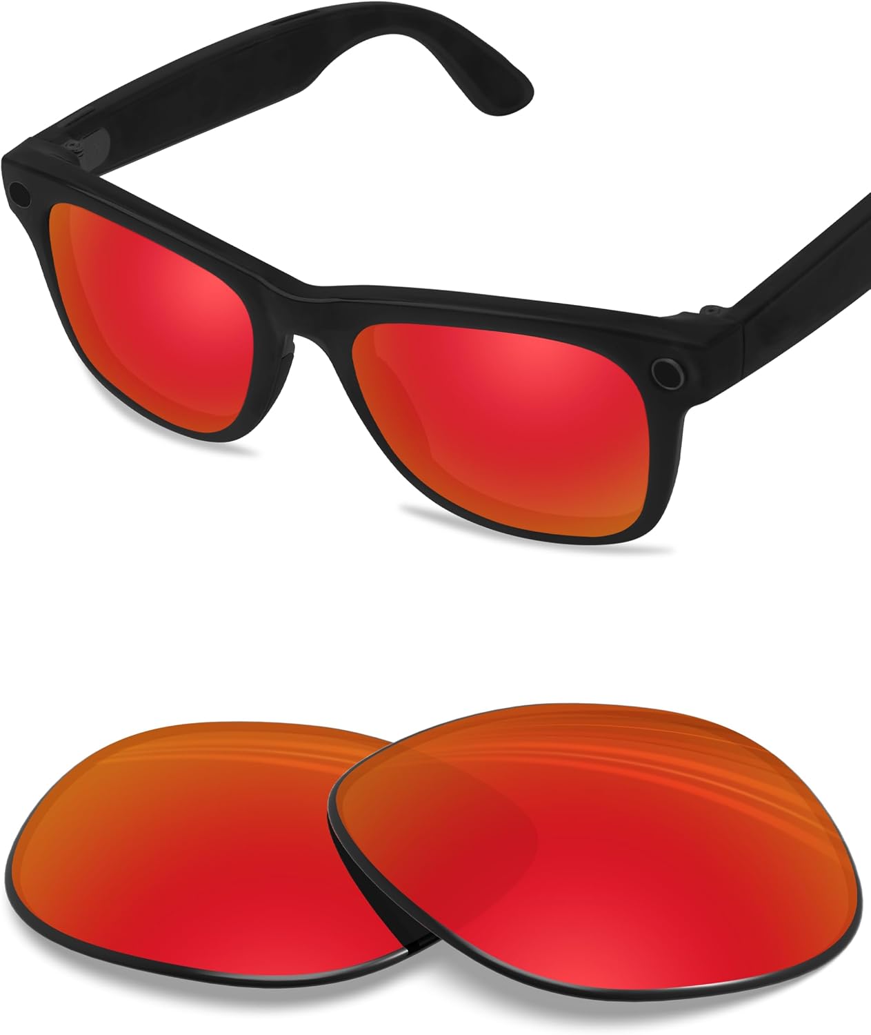 BLAZERBUCK Photochromic Replacement Lenses Compatible with Ray-Ban Meta Wayfarer RW4008 | RW4012 (Gen 2) 53mm Smart Glasses
