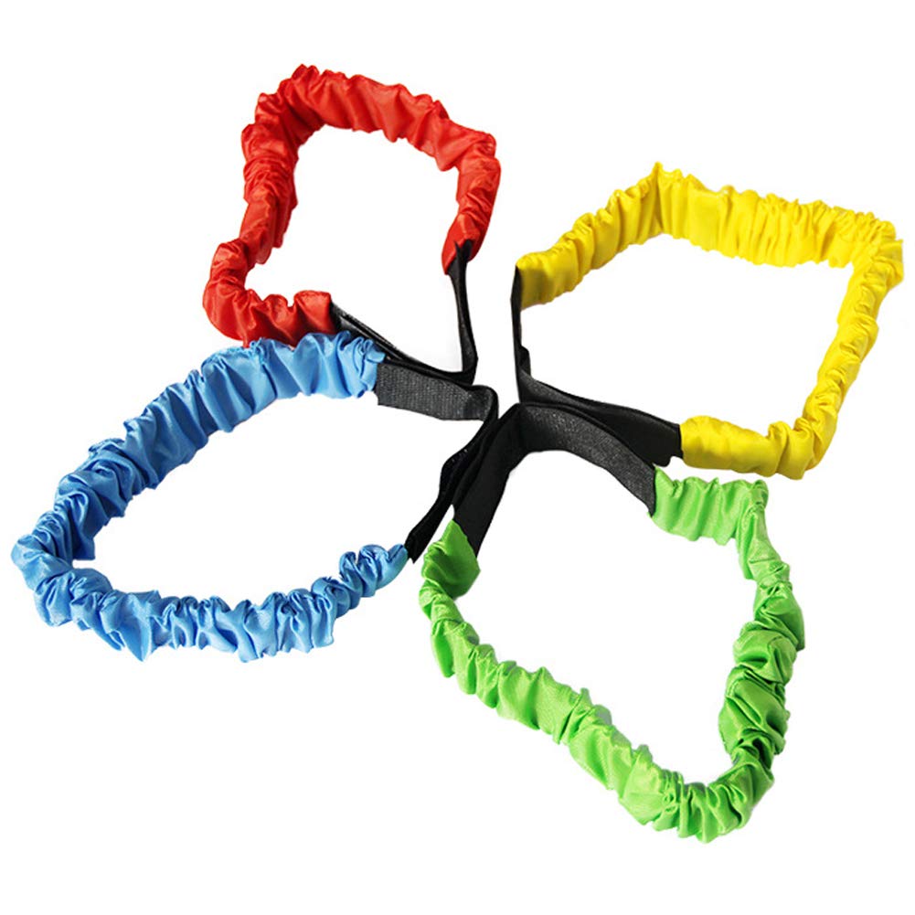 lasenersm 4 Pieces 3 Legged Race Bands Outdoor Activities Teamwork Training Outdoor Party Group Game for Kids Adults Outdoor Race Games Team-Building(Red, Yellow, Blue, Green)