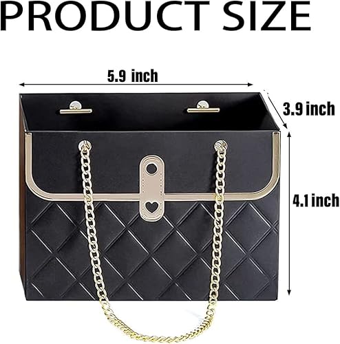 Miniatura 2 de NADUSEP 4 piezas de bolsa de regalo de papel con flores, cubo de almacenamiento de ramo, bolso de florista con cadena de metal, cajas de flores,