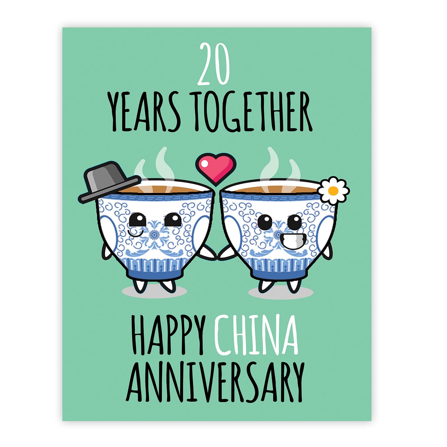 Stuff4 Women's 20 Th Anniversary Poster Unframed - Years Together - Happy Th Wedding Anniversary Cute Gifts For Girlfriend Wife Companion Boyfriend Partner Husband, 8X10 Inch Anniversaries Posters