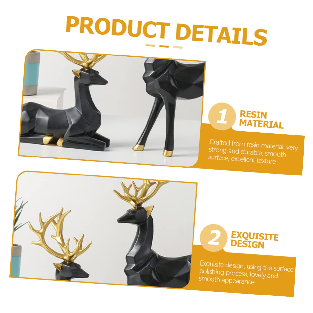 Toyvian 4stücke Moderne Rentier Deko Figuren Papercraft Weihnachtsdekoration Für Wohnzimmer Und Schreibtisch Elegante Tischdeko Für Stilvolle Innengestaltung