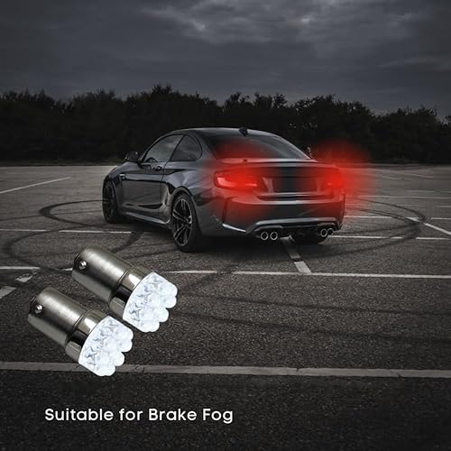 TEAFIRST Lâmpadas LED de freio para carro 12v 1157 vermelho branco (branco)